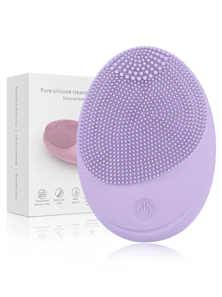 Sonic Vibrating Silicone Facial Cleansing Brush – Waterproof Deep Pore Cleanser, 2 Colors
