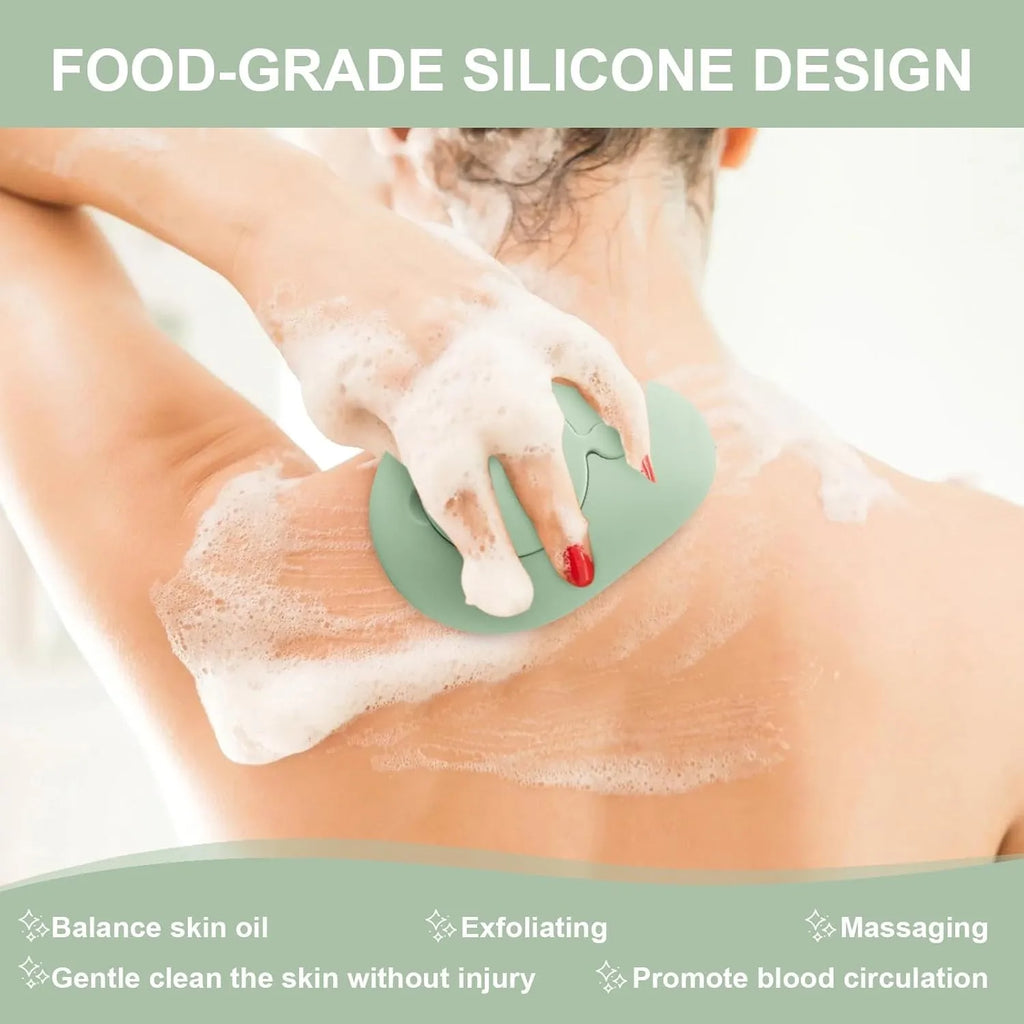Silicone Refillable Body Scrubber Brush – Soft Exfoliating Shower Massage Brush