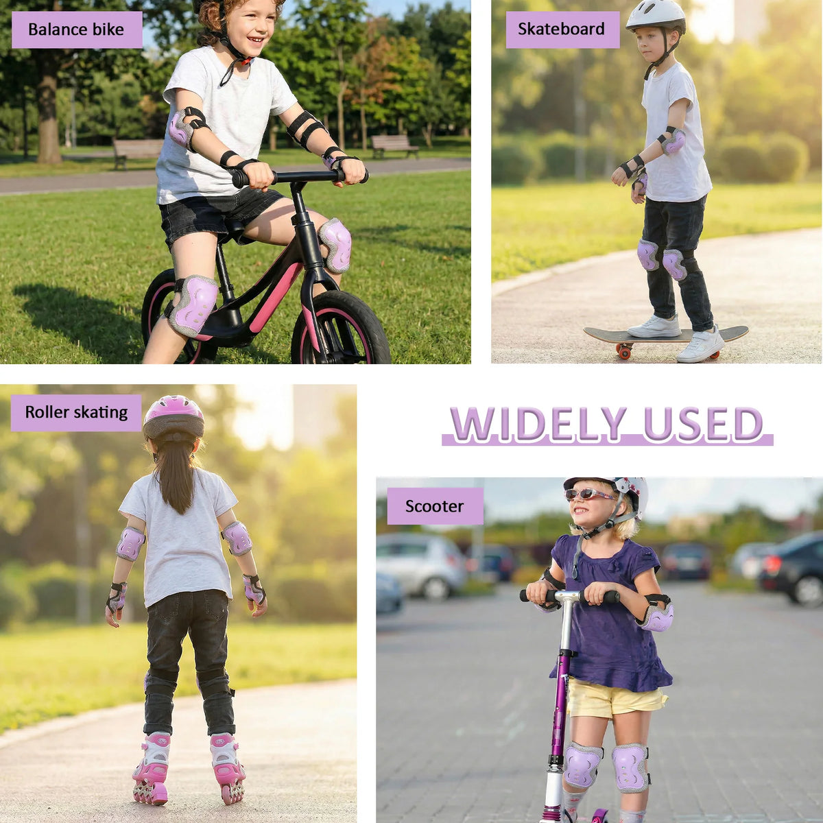 6-Piece Kids Protective Gear Set – Knee Pads, Elbow Pads & Wrist Guards for Bike, Skateboard & Skating