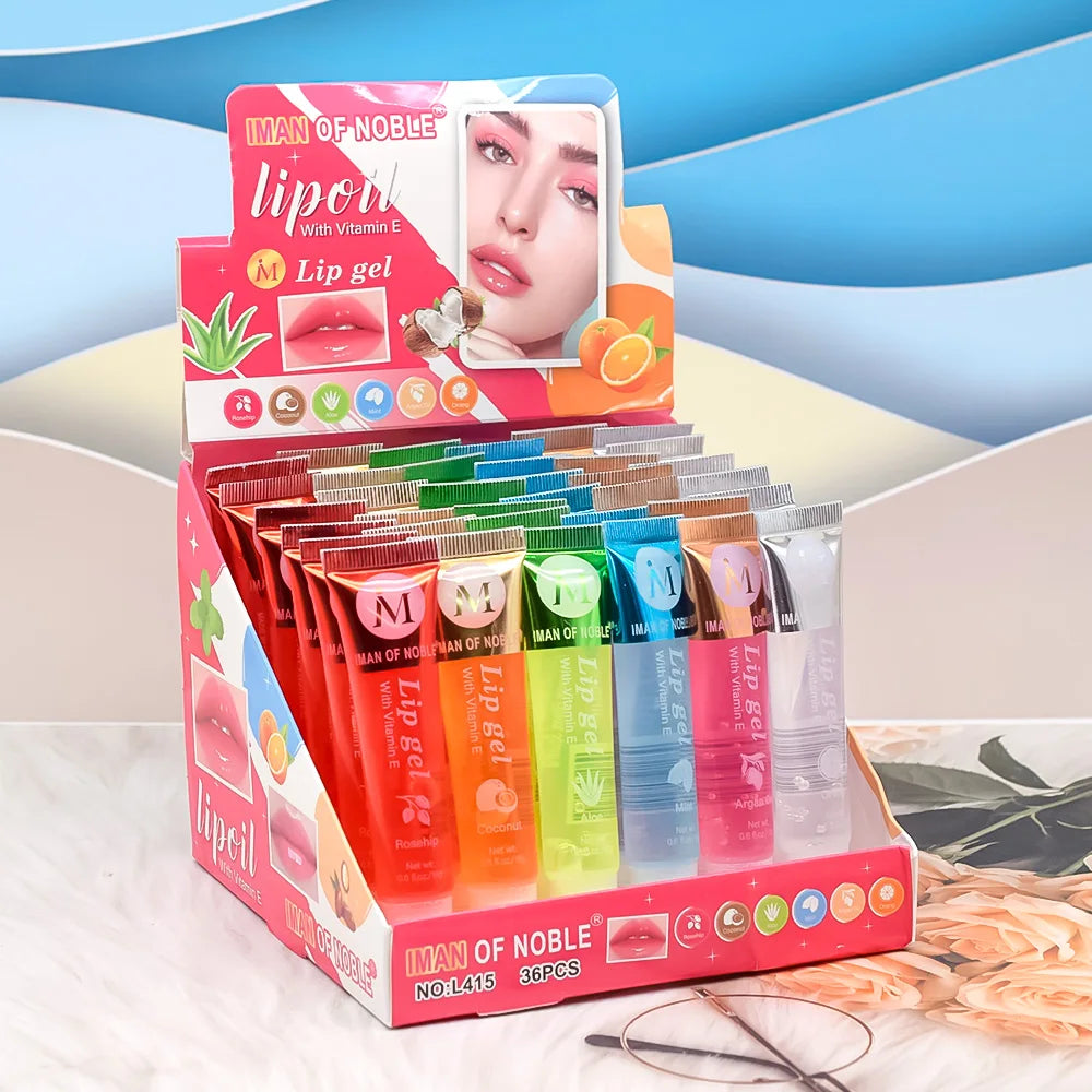 6-Piece Fruity Lip Gloss Set — Hydrating Glossy Clear Lip Gel