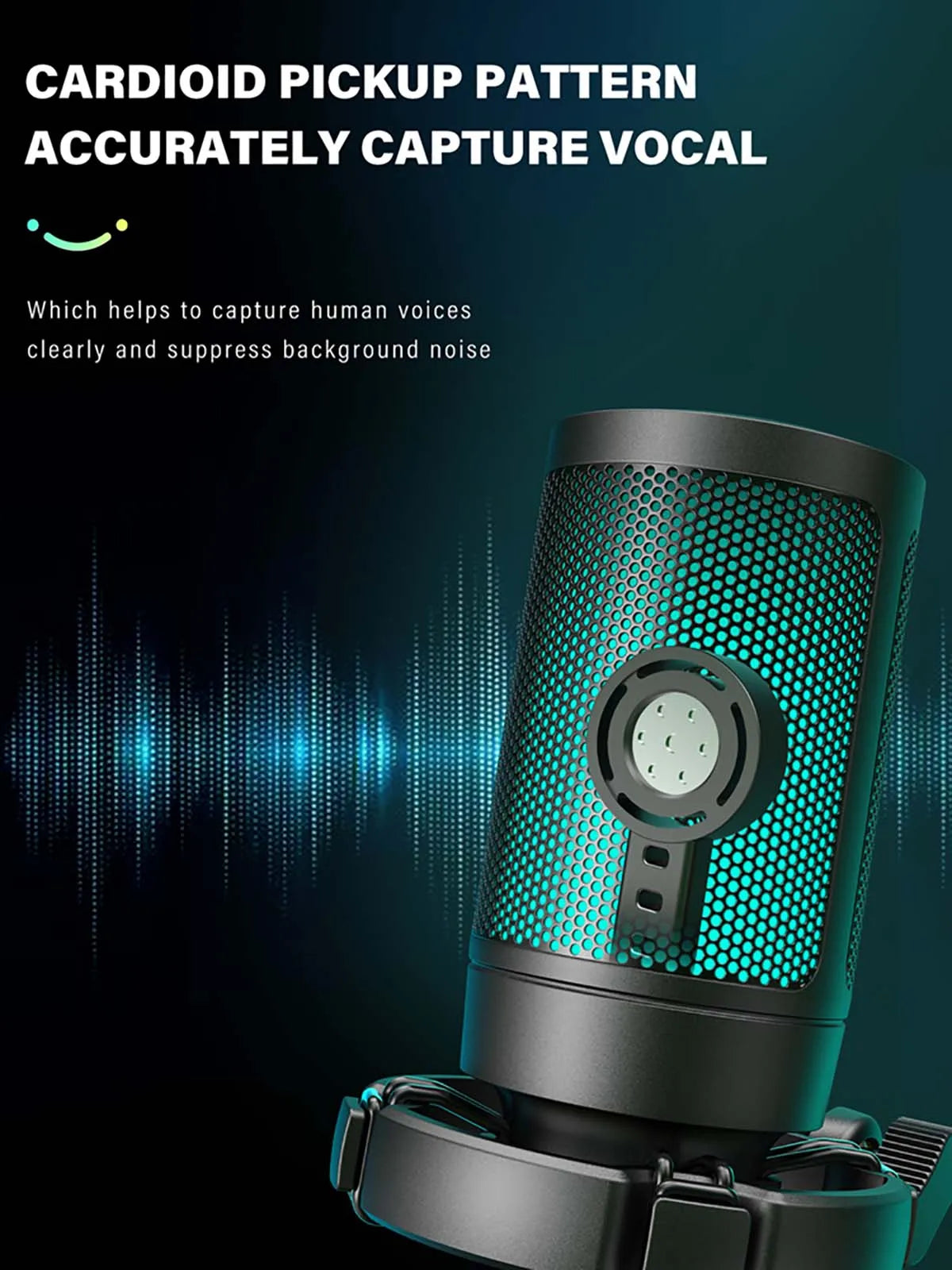 AmpliGame RGB USB Gaming Microphone with Mute — FIFINE A2