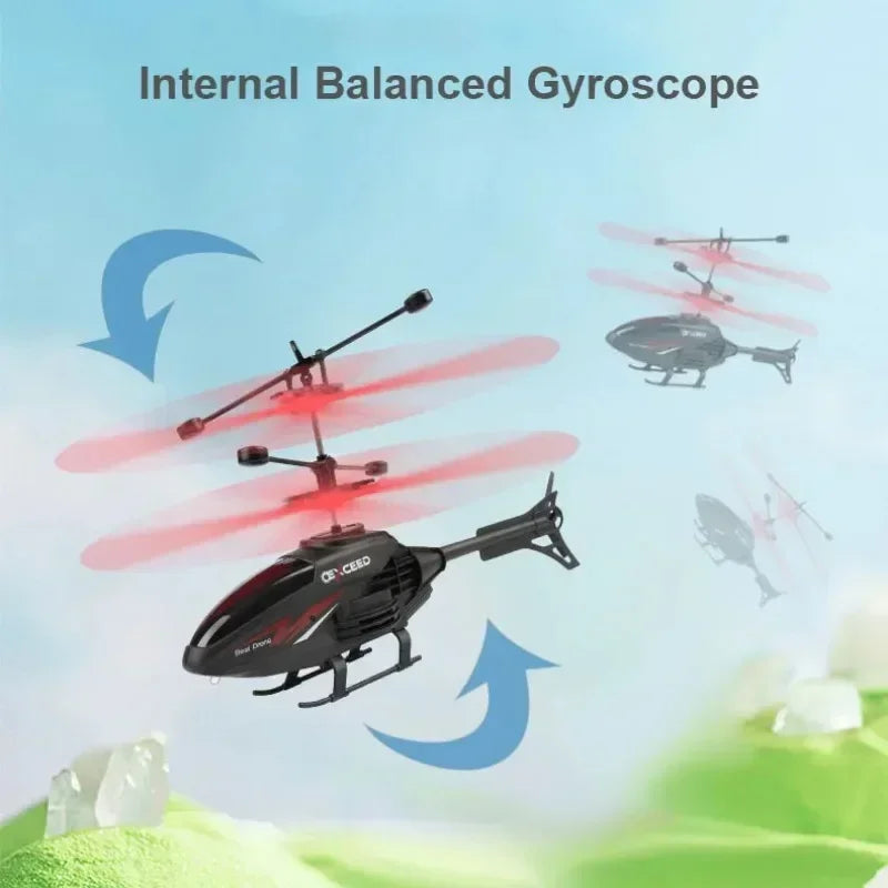 FF Crash-Resistant Induction Helicopter Drone – Dual-Mode Suspended RC Toy with Lighting