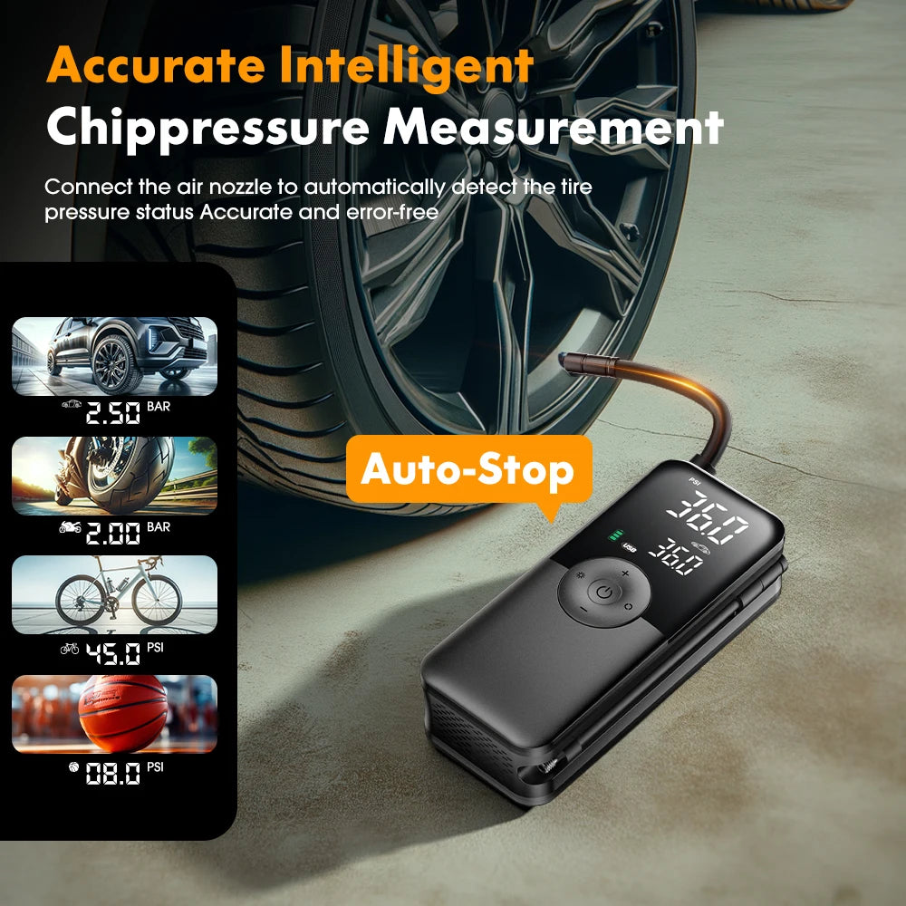 CARSUN Cordless Tire Inflator with Digital Display