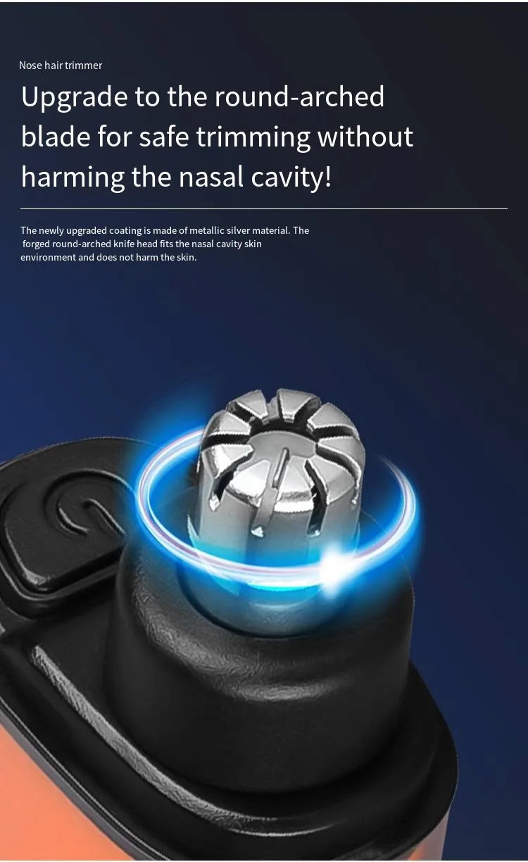 Clean. Precise. Painless. — Portable Rechargeable Nose & Ear Hair Trimmer | Mini Compact Design, Safe Blade, Men’s Grooming