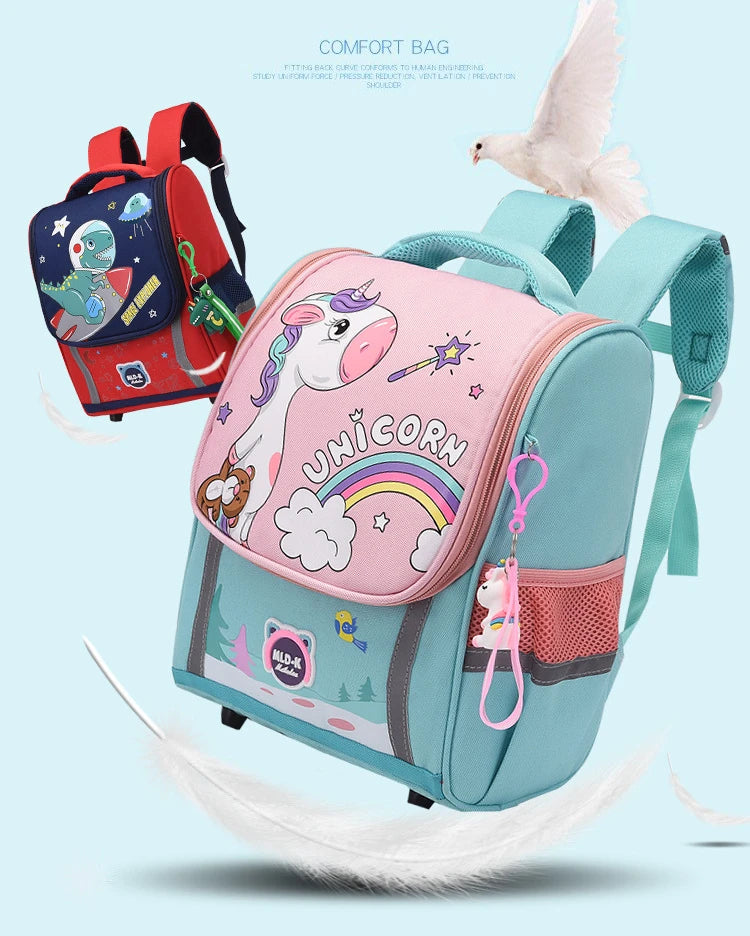 Unicorn School Backpack – Kids Canvas Bag & Size Options