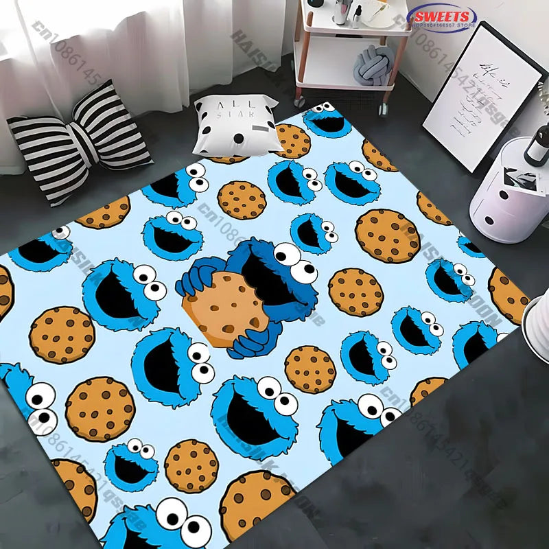 Sesame Street Theme Carpet Rug – Non-Slip Kids Play Mat for Living Room, Bedroom & Doormat, 17 Styles & 15 Sizes