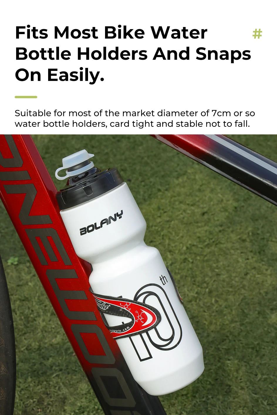 BOLANY 750ml Sports Cycling Squeeze Water Bottle – Lightweight Portable Outdoor Kettle with Lid