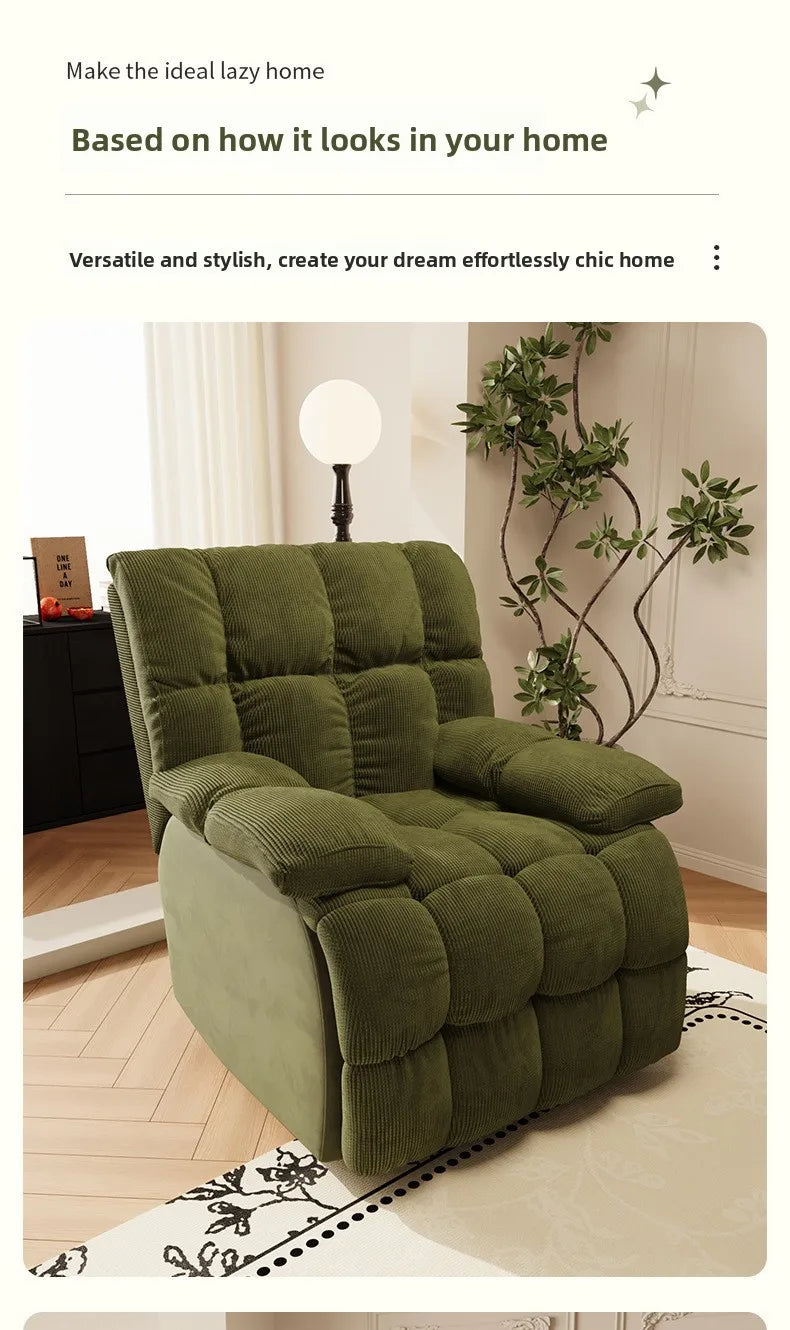 Five-Position Fabric Lounge Chair with Padded Arms