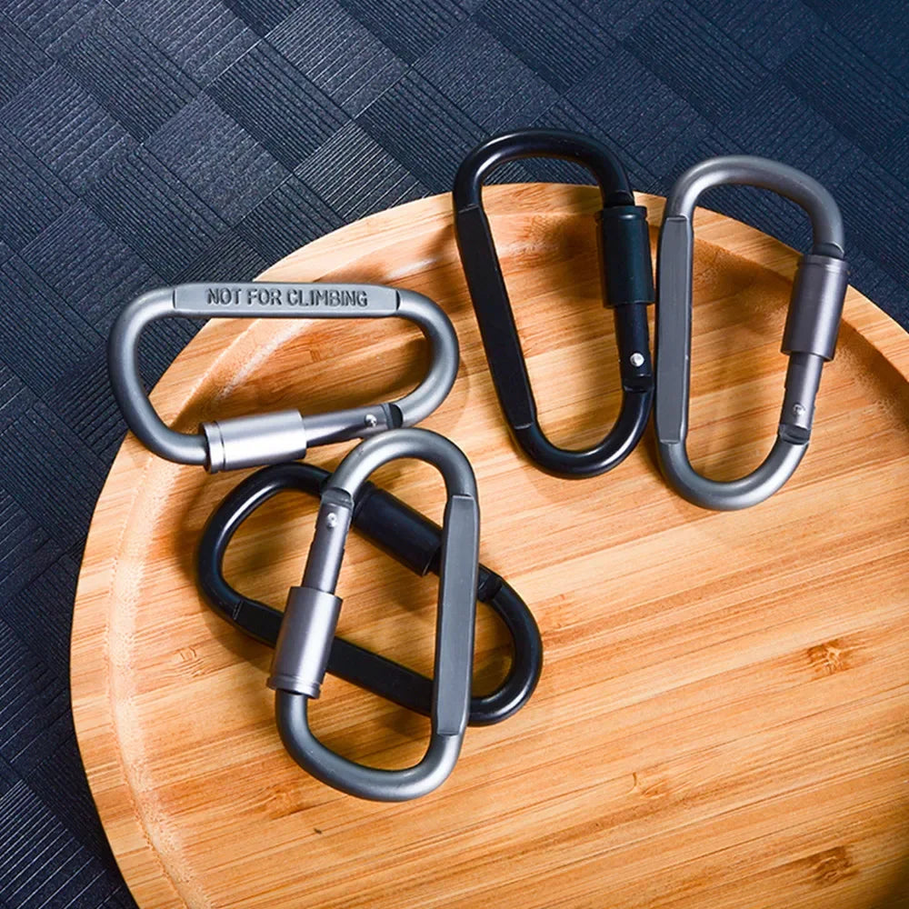 4–6 Piece Carabiner Set — Aluminum Alloy Tactical Keychain Clip for Camping, Survival & EDC