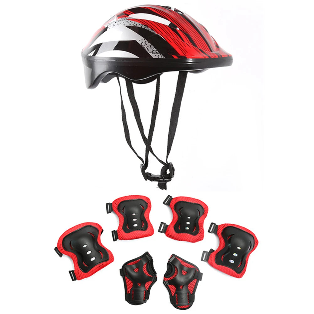 Children's 7-in-1 Protective Body Gear Set – Helmet, Impact Resistant, Shock-Absorbing & Breathable for Outdoor Sports