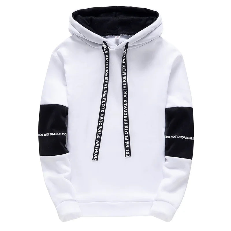 Men's Letter Print Hooded Sweatshirt — Hip Hop Pullover Sports Hoodie