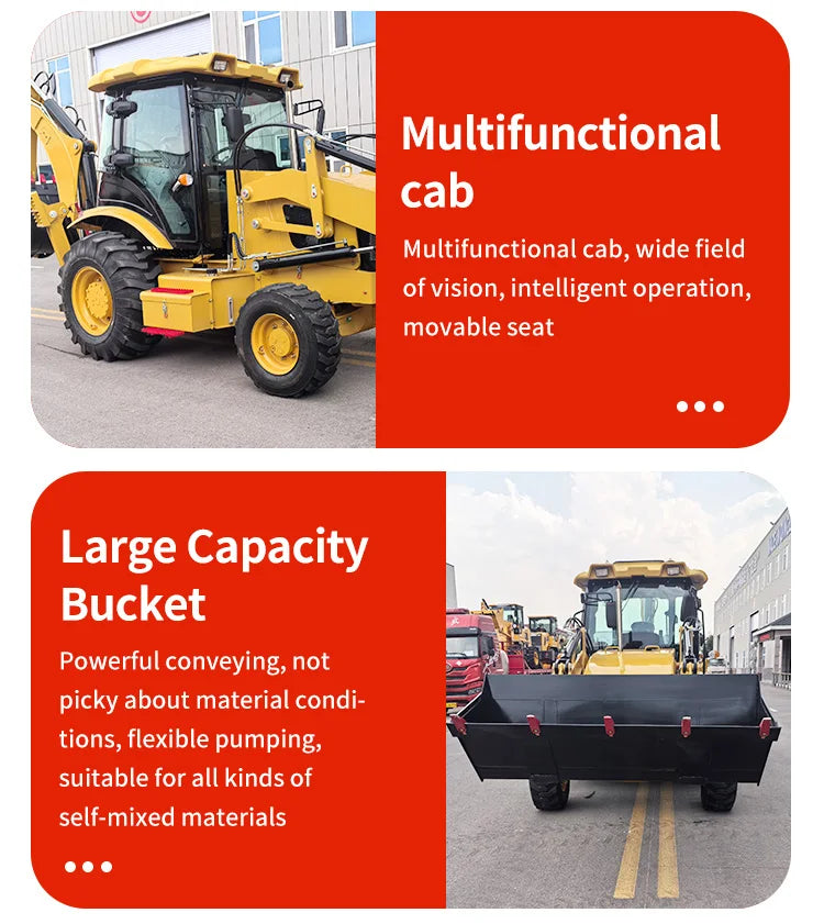 Diesel 4x4 Backhoe Loader – Mini Towable Front Loader & Rear Excavator