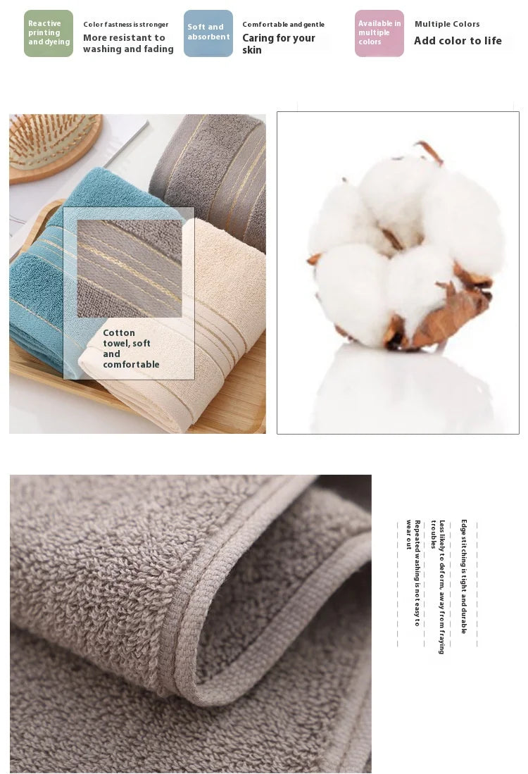 Jacquard Cotton Face Towel – Soft, Absorbent & Skin-Friendly, 3 Colors