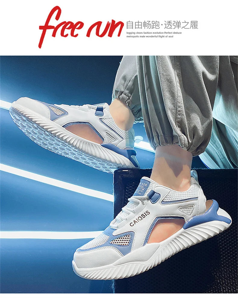 Breathable Mesh Lace-Up Sandals
