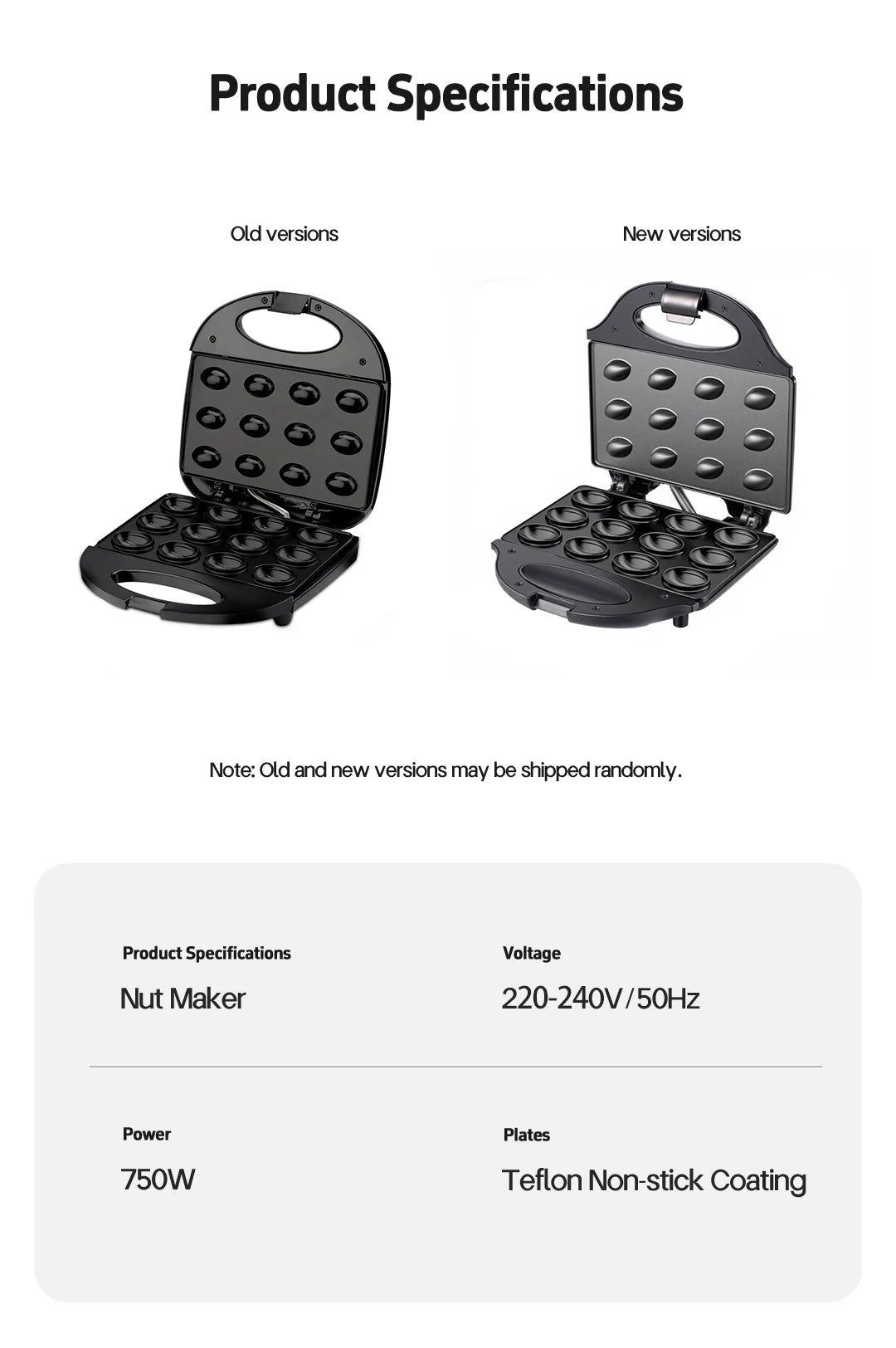 Electric Walnut Cake Waffle Maker — 12-Hole Nut-Shaped Biscuit & Snack Baking Machine