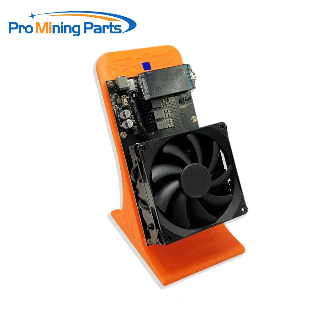 NerdQaxe++ Rev6.1 Bitcoin Solo Miner – 6 TH/s, 75W, 4× BM1370 ASIC, Wi-Fi, Orange & Black