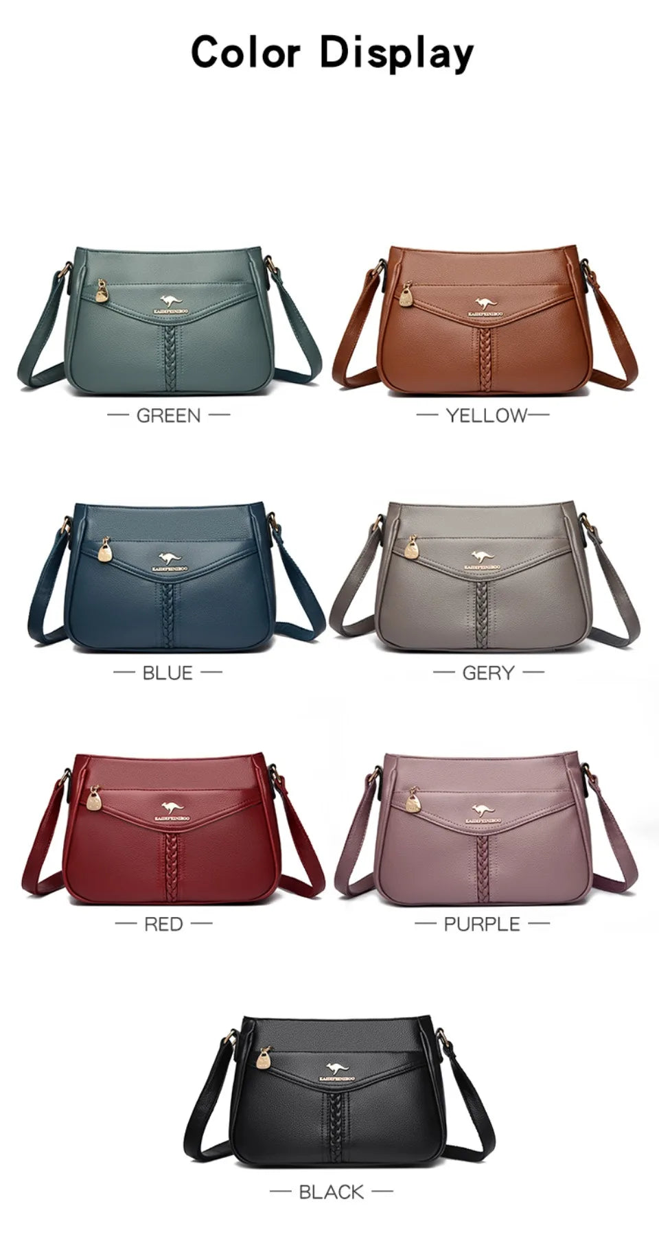 VANDERWAH Luxury PU Flap Shoulder Bag – Letter & Sequin Designer Crossbody Handbag for Women