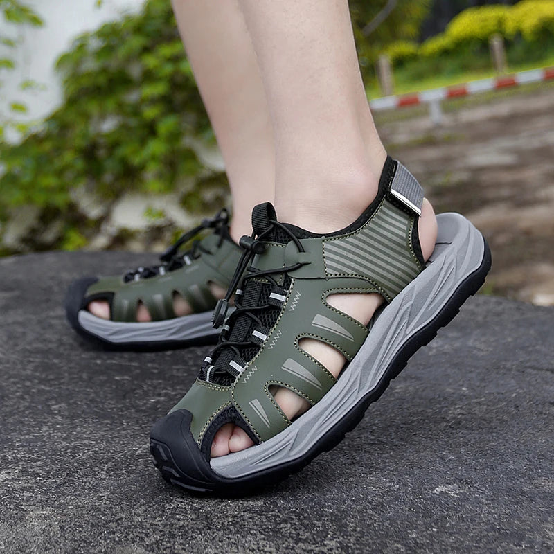 Men's Handmade Breathable Beach Sandals – Lightweight Soft Sole Outdoor Sandals