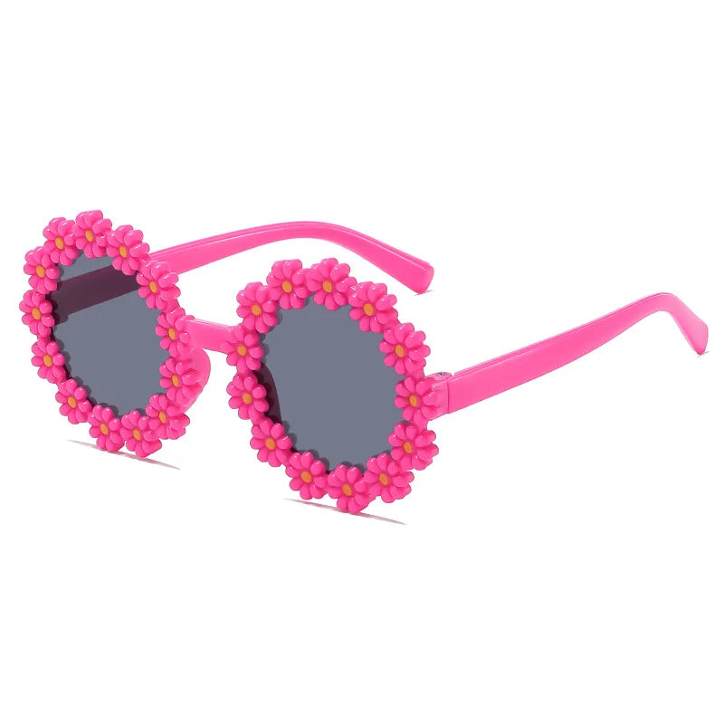 Kids Round Flower Daisy Sunglasses | Cute UV Protection Outdoor Party Shades for Children