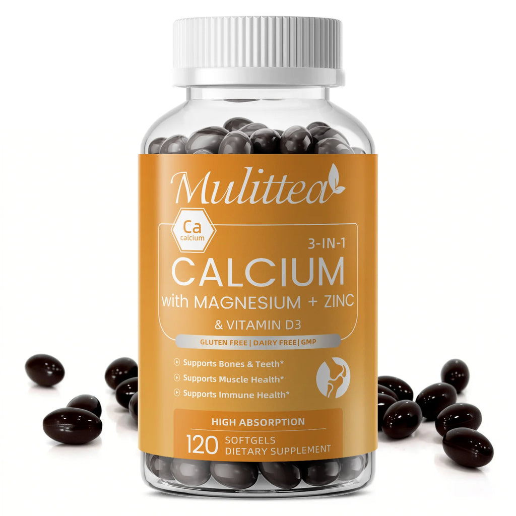 Calcium, Magnesium, Zinc & D3K2 Capsules – Bone, Muscle, Joint & Immune Support, 60 or 120 Capsules