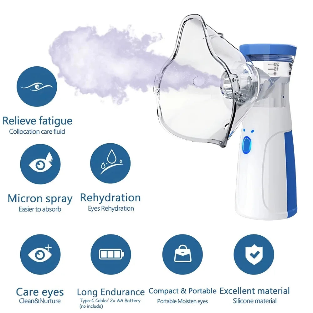 Mini Facial Steamer – Rechargeable Nano Mist Humidifier for Face & Eye Hydration