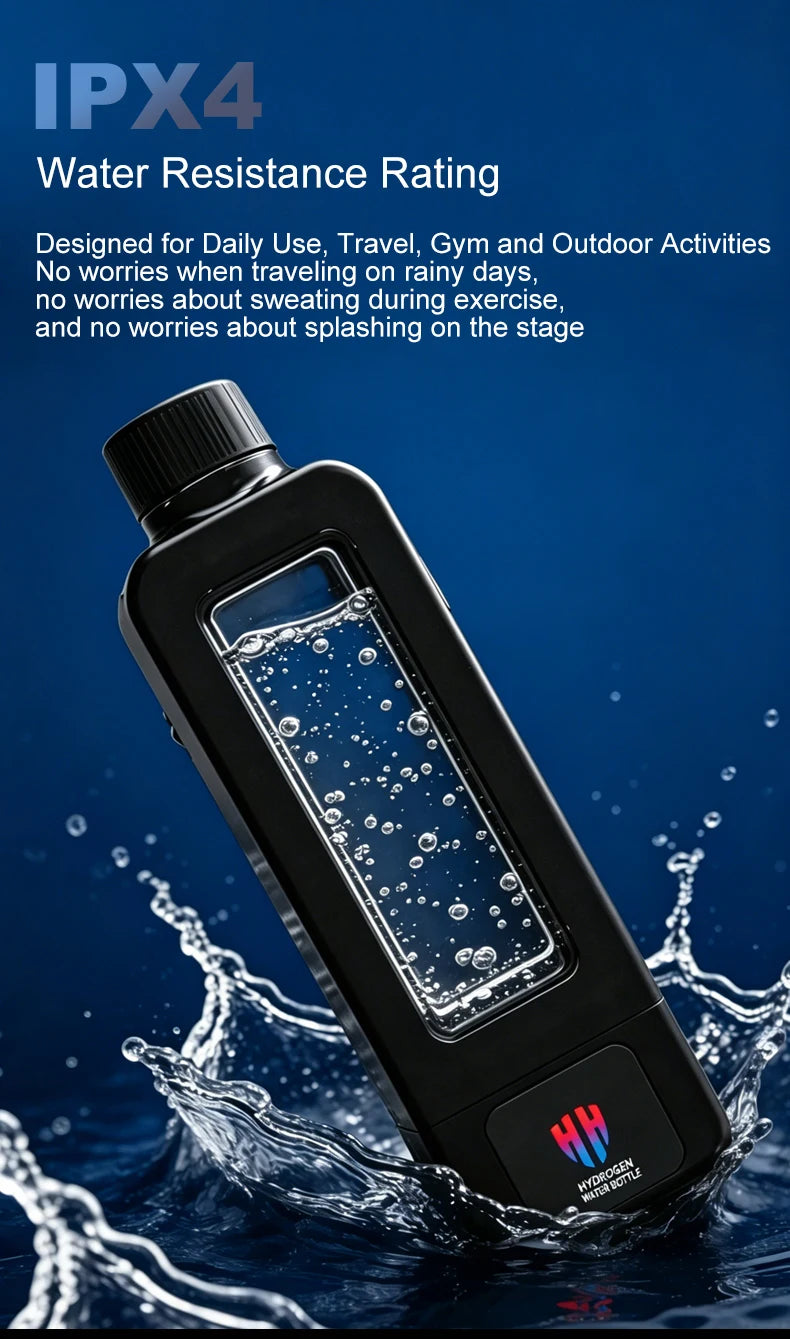 8000ppb Intelligent Hydrogen Water Bottle – SPE/PEM, One-Click UV-C Cleaning, 4500mAh