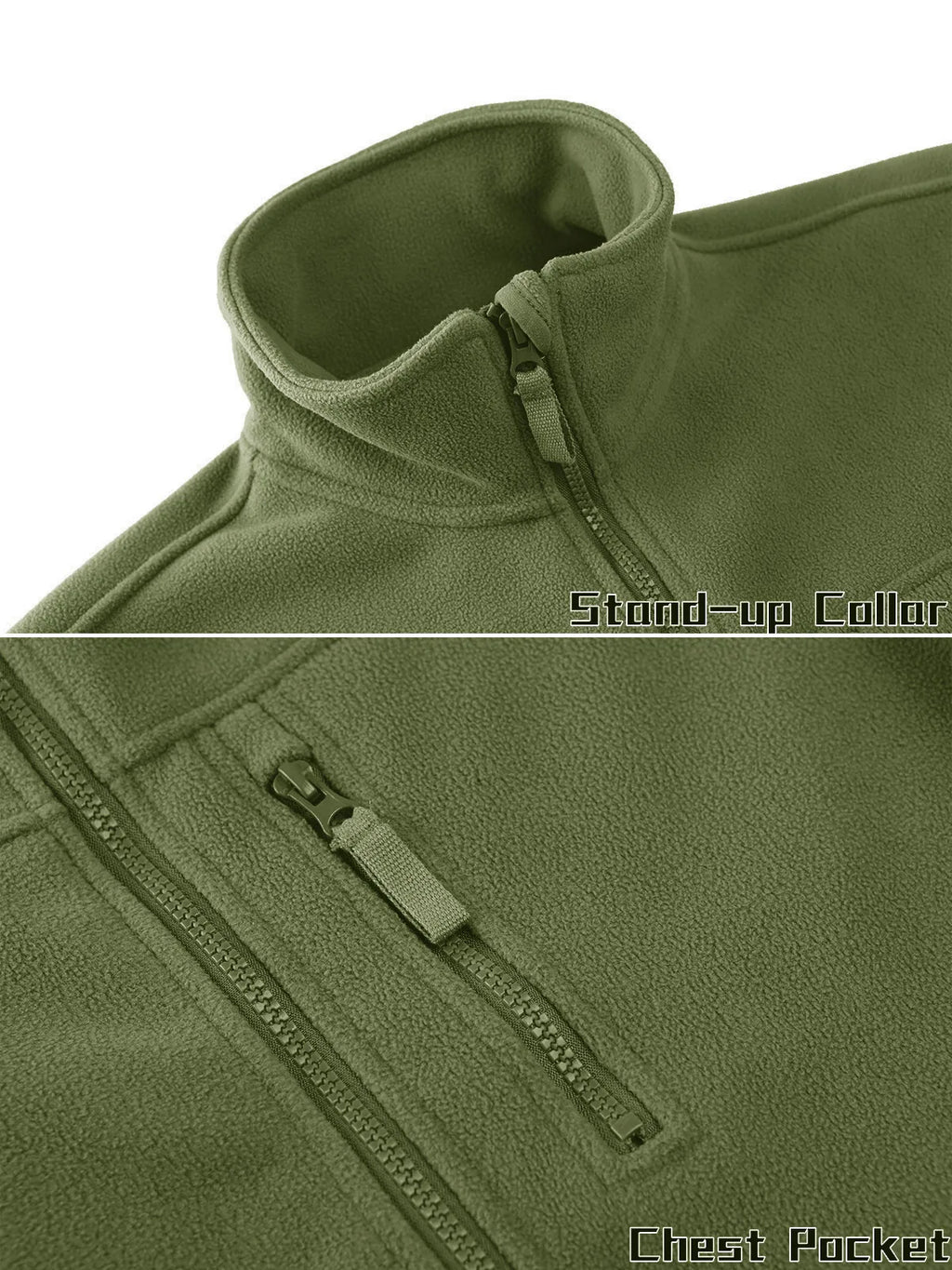 Men's Full Zip Fleece Hiking Windbreaker — Multi-Pocket Outdoor Work Jacket