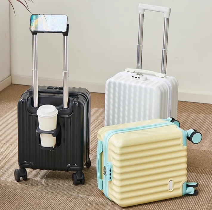 14-Inch Boarding Luggage – Cup Holder & Phone Holder