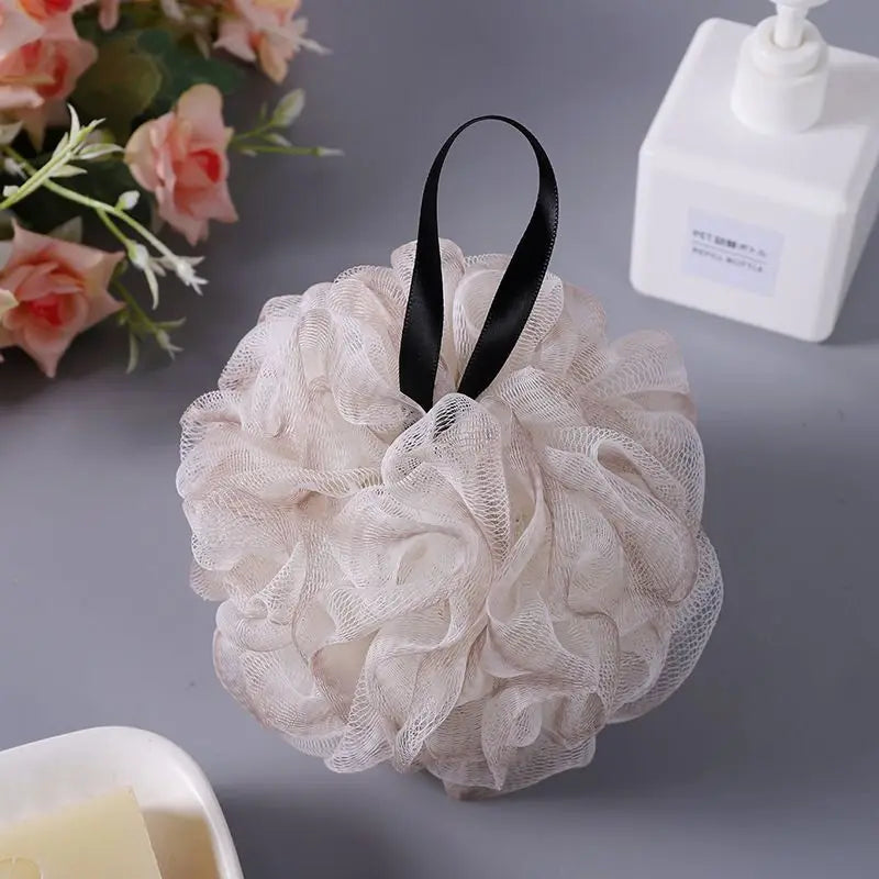 Soft Pearl Bath Bubble Flower Ball – Non-Scatter Bathing Sponge for Rich Lather