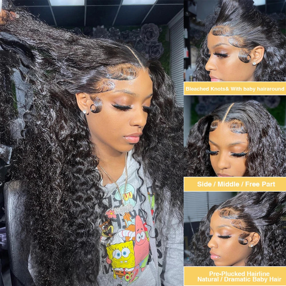 HD Deep Wave Frontal Wig | 13x4 13x6 5x5 Closure Wet & Wavy Water Wave Curly Human Hair for Women