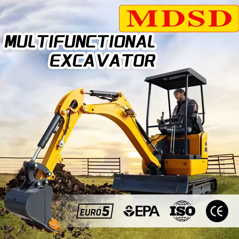 2 Ton Mini Excavator – Kubota/Yanmar Engine Compact Crawler Digger with Rubber Track