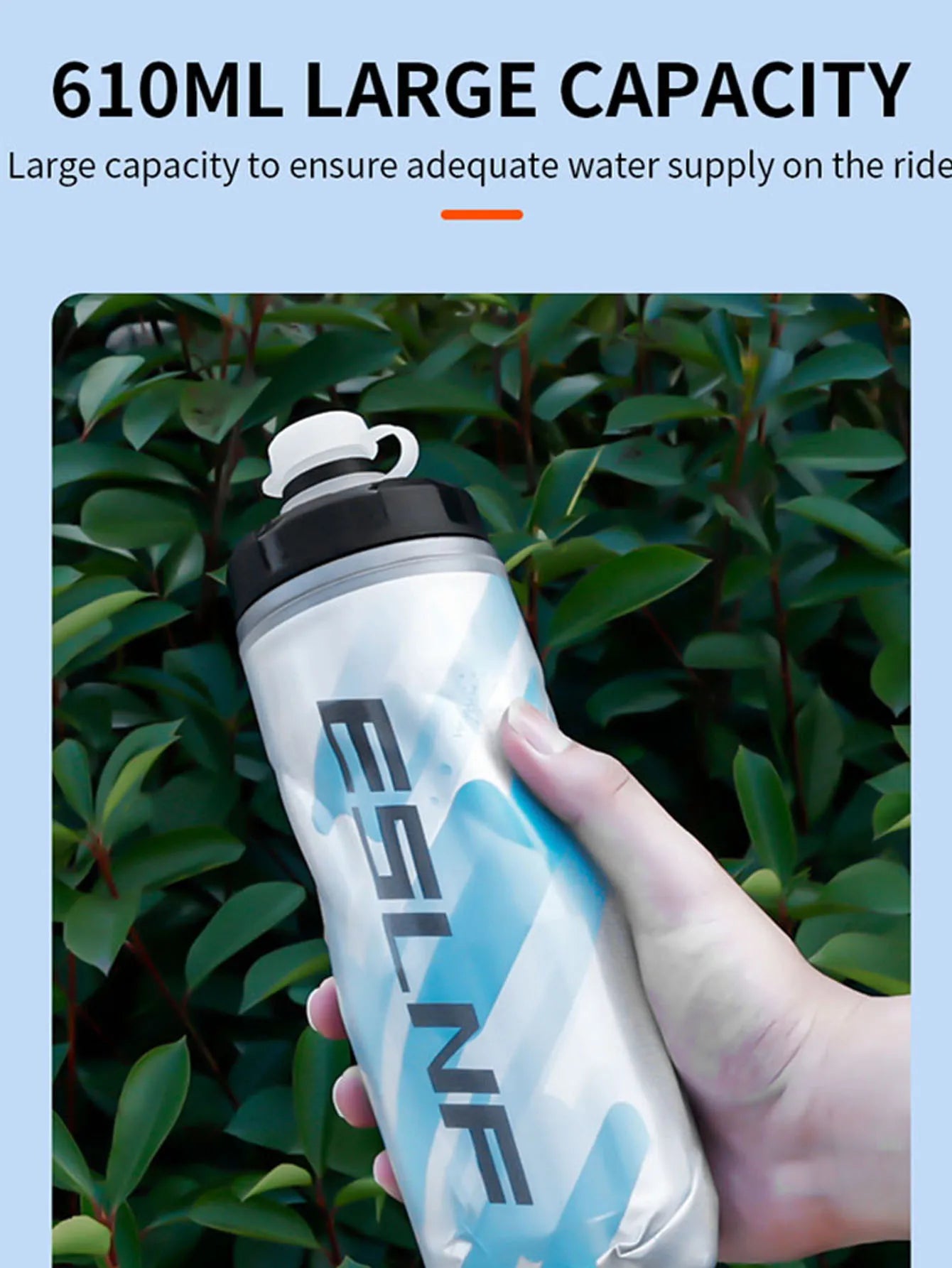 610ml Lightweight Cycling Water Bottle – Insulated MTB & Road Bike Squeeze Bottle, BPA-Free