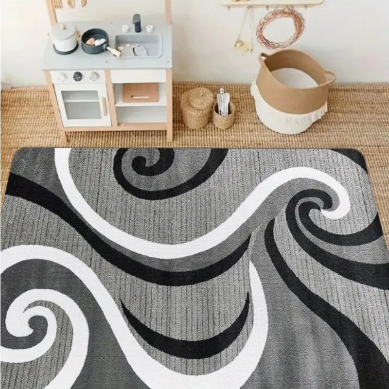 Modern Printed Floor Mat – Soft Lines Design, Living Room, Bedroom, Kitchen, Terrace & Office