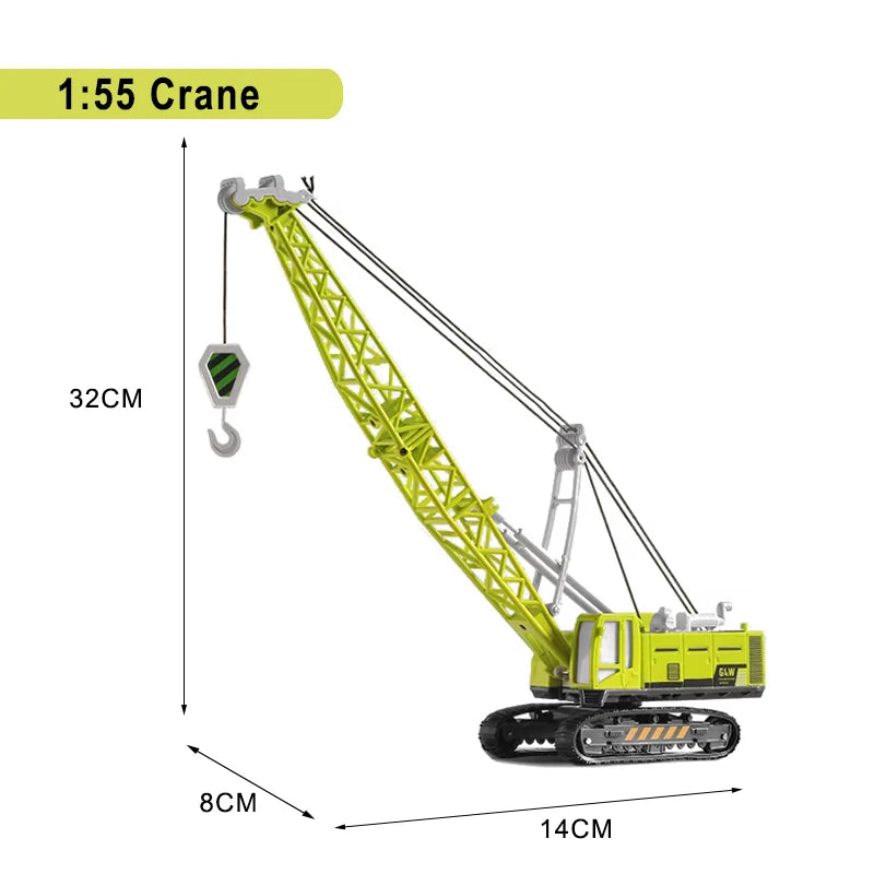 Die-Cast Engineering Vehicle Toy – Excavator, Crane, Bulldozer & Backhoe for Kids