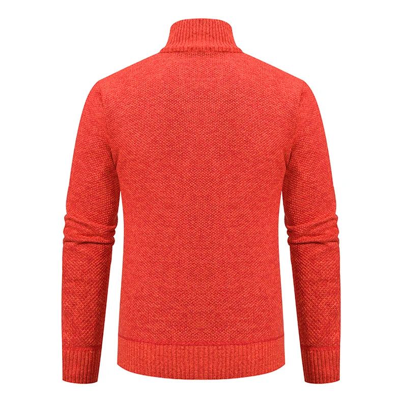 Men's Fleece Zip Cardigan Jacket — Warm Casual Layering Piece