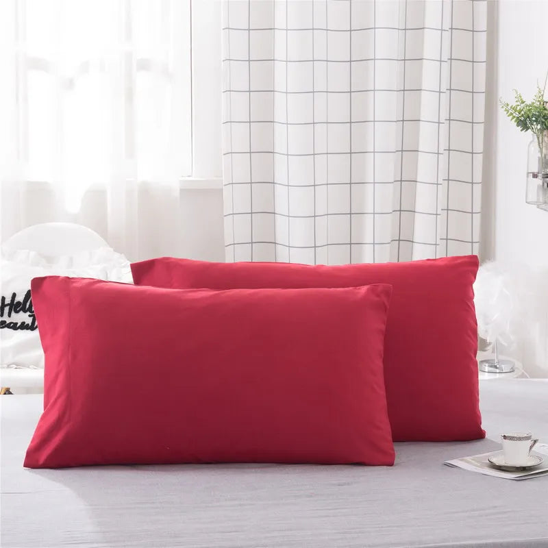 Luxurious Solid Color Pillowcase 2-Pack – Soft Hypoallergenic Pillow Cover, Black, Grey & Pink