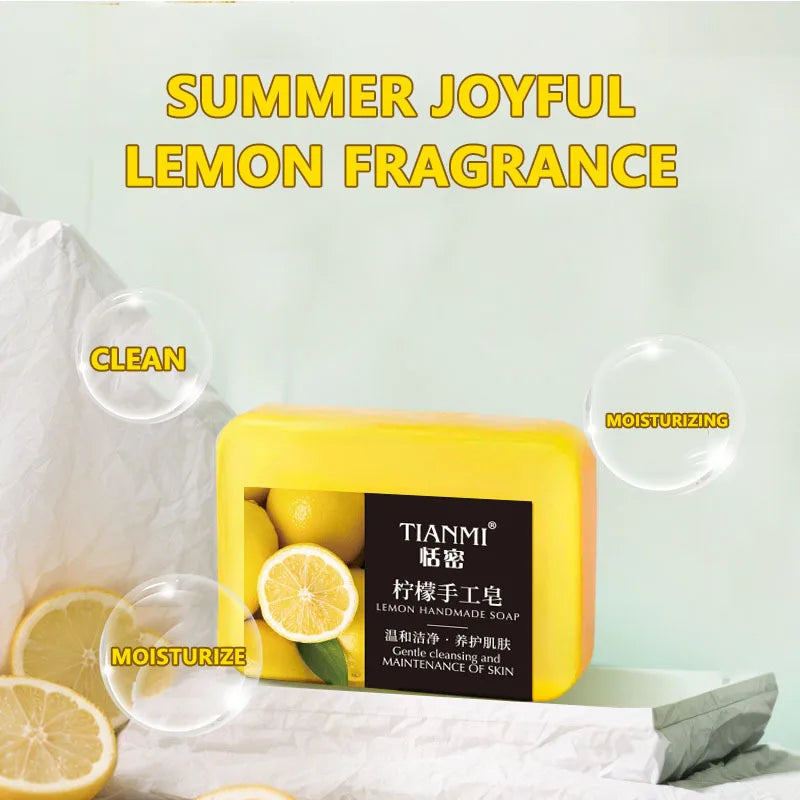 Lemon Handmade Soap Bar – Moisturizing & Cleansing for All Skin Types, 140g (2-Pack)