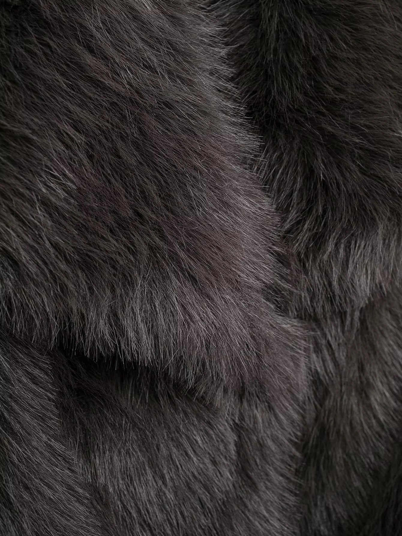 Women's Oversized Faux Fur Jacket – Single-Breasted Elegant Warm Coat