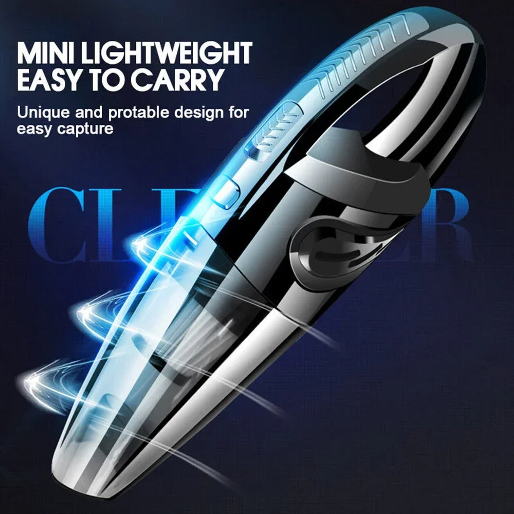 Cordless Handheld Car Vacuum — 6000Pa Wet & Dry Portable Vacuum with HEPA Filter