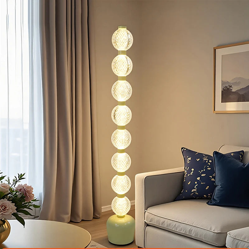 Globe Floor Lamp – Eight-Light Vertical Design