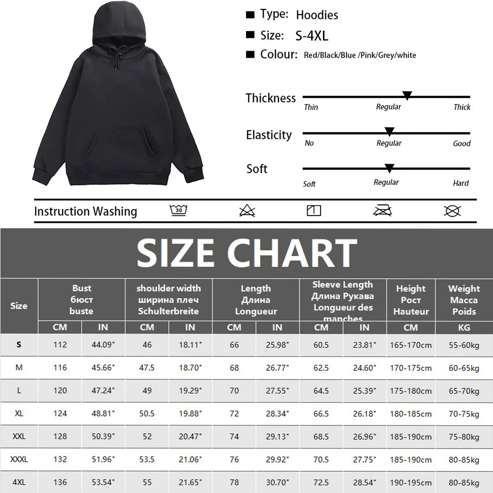 Unisex Oversized Pullover Hoodie Sweatshirt – Solid Color Casual Fleece for Men & Women