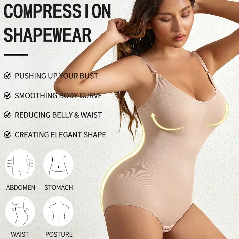 Seamless Tummy Control Butt-Lifting Bodysuit Shaper — Everyday Shapewear for Women