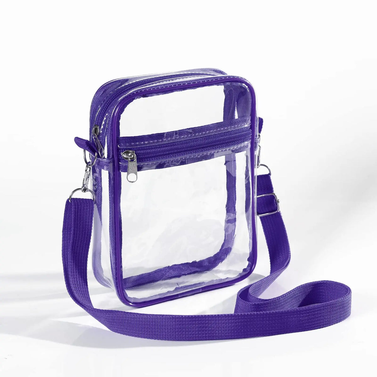 Women's Clear Stadium Crossbody Bag – PVC Transparent Shoulder Purse with Front Pocket