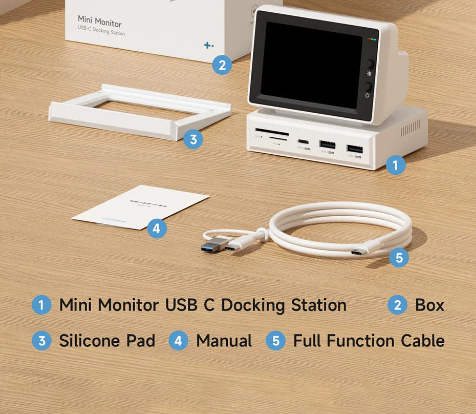 Hagibis 3.5-Inch IPS Mini Display & USB-C Hub