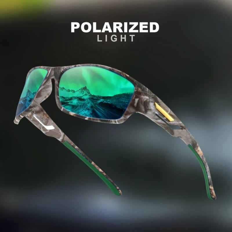 Sports Polarized Sunglasses | Camouflage Wraparound Frame UV400 for Driving & Fishing