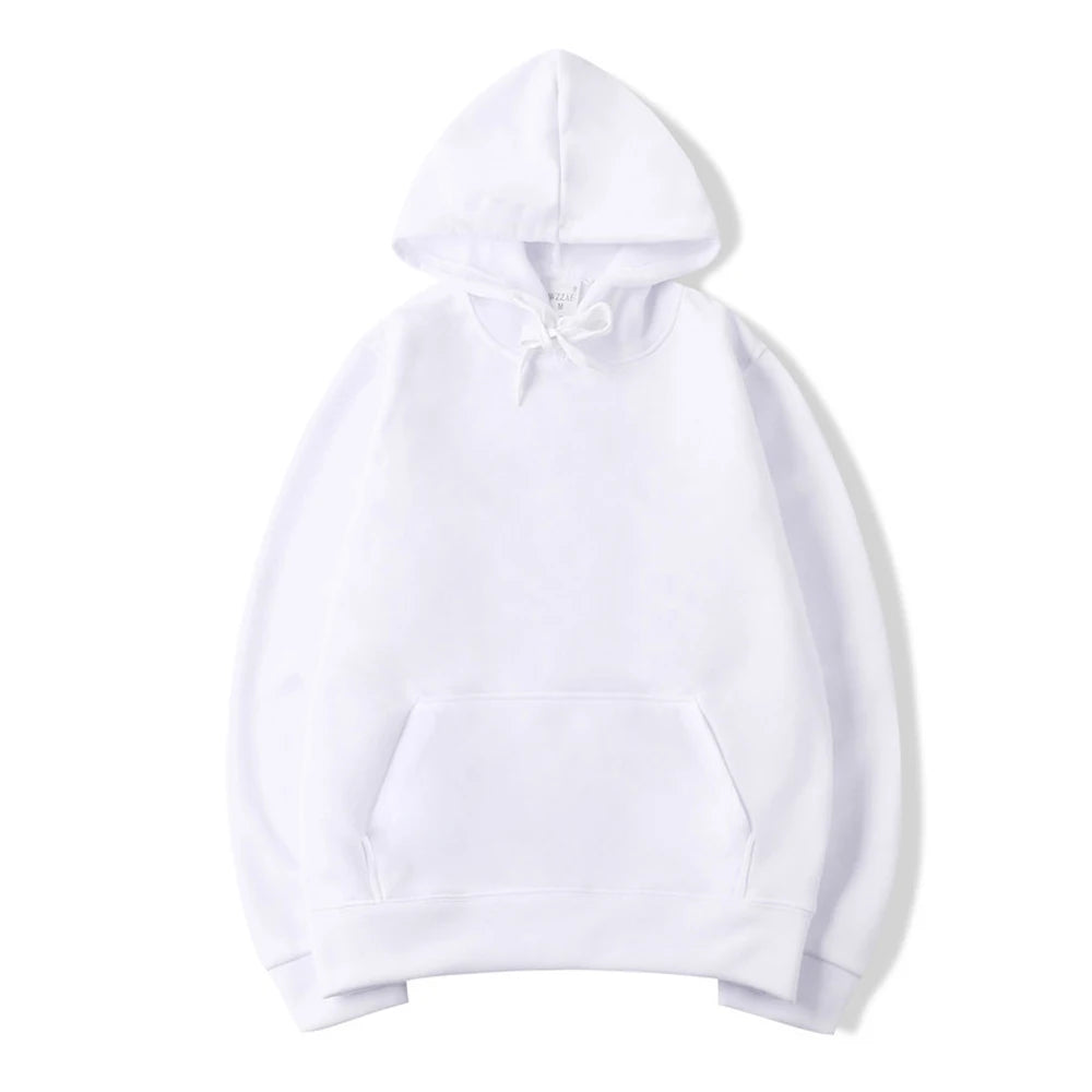 Unisex Oversized Pullover Hoodie Sweatshirt – Solid Color Casual Fleece for Men & Women