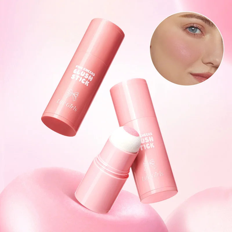 Korean Pink Two-Ball Blush Sponge Applicator — Instant Glow