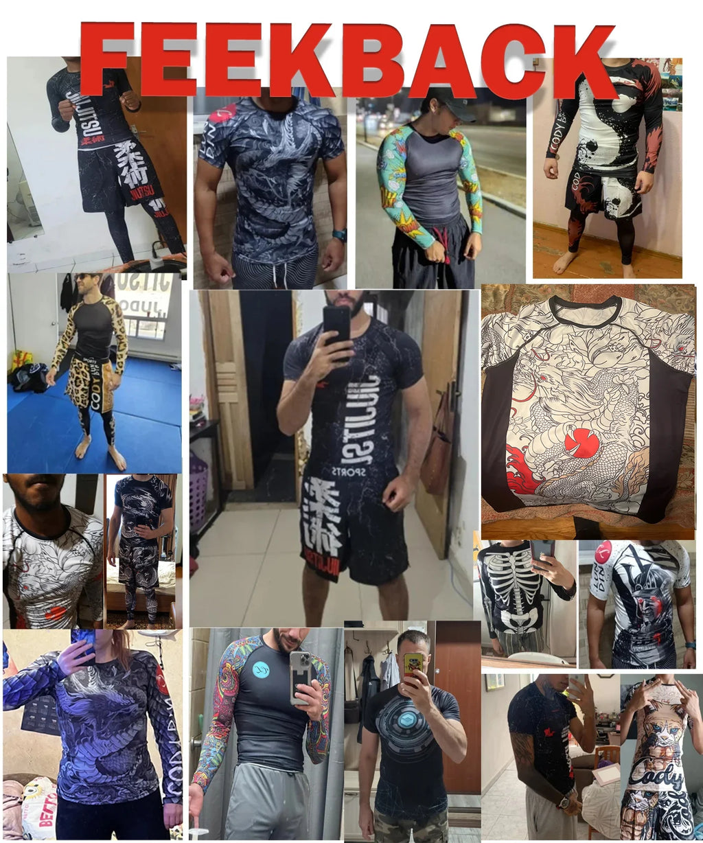 Men's MMA Rashguard BJJ 4-Piece Set – Gorilla Print Grappling Tracksuit