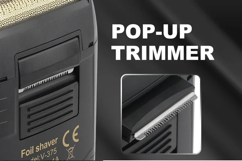 VGR V-375 Professional Foil Electric Shaver – Rechargeable, Pop-Up Trimmer, USB-C Fast Charge