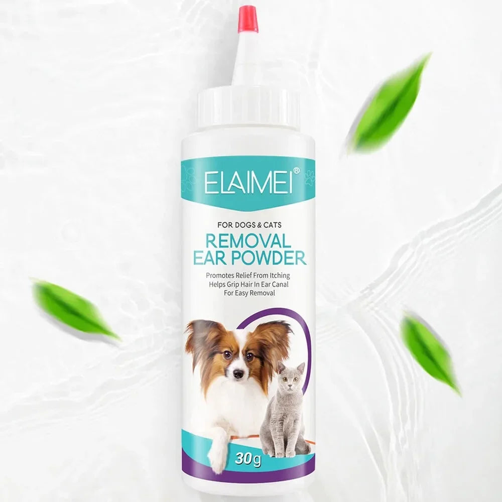 Healthy Ears, Happy Pets — Pet Ear Powder for Dogs & Cats | Ear Hair Removal, Anti-Bacterial, Reduces Mites & Inflammation, 30g